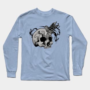 Skull and Hummingbird Long Sleeve T-Shirt